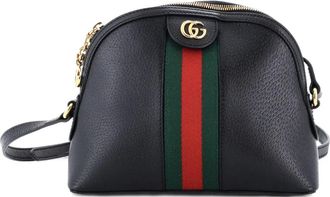 Gucci Ophidia Dome leren kleine schoudertas - Zwart