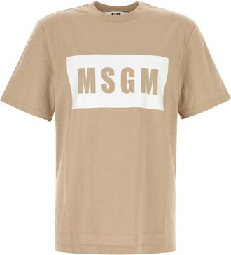Msgm Biege cotton t-shirt