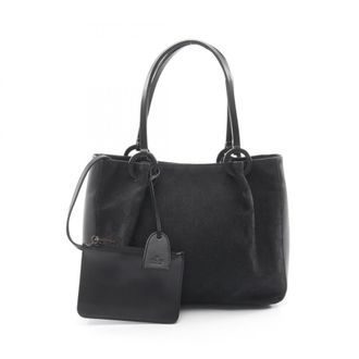 Gucci Black Gg Canvas Leather Handbag Tote Bag (Pre-Owned)