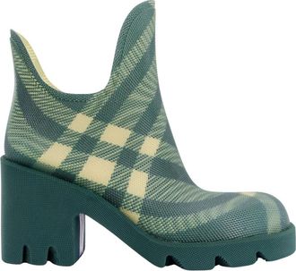 Burberry Rubber Enkellaarzen - Dames - Regenlaarzen - Groen - 36 EU - Schoenen