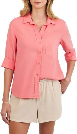 Bella Dahl Shirttail Button-Up Shirt in Wild Coral at Nordstrom, Size X-Small