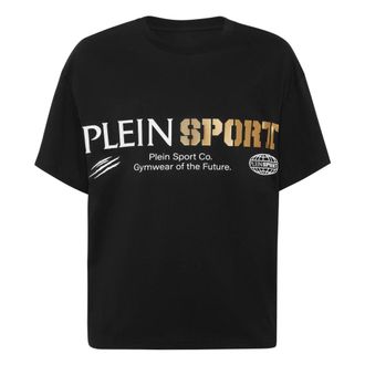 Plein Sport T-Shirts, male, Black, S, T-Shirt Round Neck Ss Logo