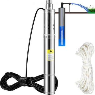 Generic 76mm Tiefbrunnenpumpe 550 W Brunnenpumpe Max. Durchfluss 35 L/min Tauchpumpe Max. F&ouml;rderh&ouml;he 108 M Tauchwasserpumpe Sandbest&auml;ndig 5% Max. Drehzahl