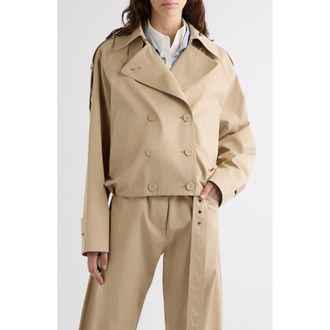 Acne Studios Oleo Crop Gabardine Trench Coat in Pale Beige at Nordstrom, Size 42