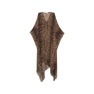 Saint Laurent Leopard-print Silk Cape