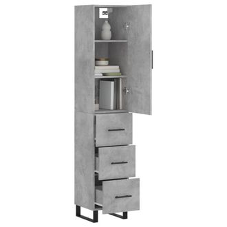 Berkfield Home Highboard Concrete Grey 34.5x34x180 cm Engineered Wood