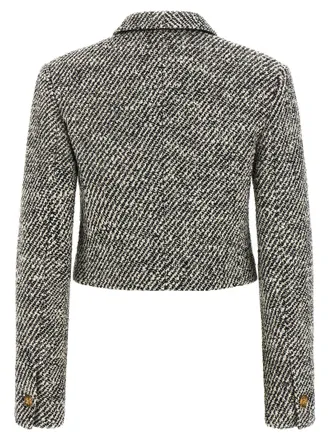 Versace Diagonal Boucl&eacute; Virgin Wool Jacket - Multicolor
