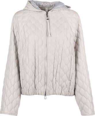 Duno Honeycomb Pattern Hooded Quilted Down Jacket