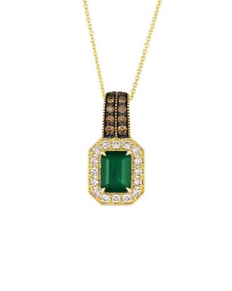 Le Vian Emerald 14K 1.75 Ct. Tw. Diamond & Emerald Pendant Necklace