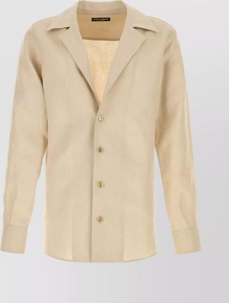 Dolce & Gabbana linen shirt cuffed sleeves