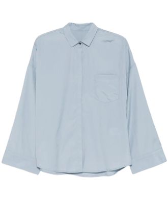 Nine In The Morning Heavenly Light Blue Classic Collar Cotton Shirt