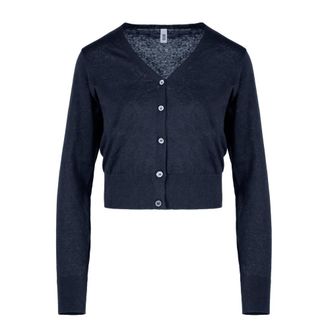 Bomboogie C&aacute;rdigan de lino y algod&oacute;n - Knitwear - Mujer - Azul - XL