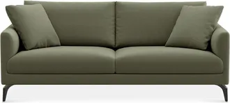 Castlery Lena Sofa Customized, (Performance Fleece) Moss (Matte Black Legs), Spill Resistant, Removable Covers for Castlery