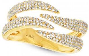 Allurez 0.59ct 14k Yellow Gold Diamond Pave Ladys Ring