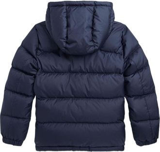 Polo Ralph Lauren Boys Blue Down Jacket With Fixed Hood Polyester Padded
