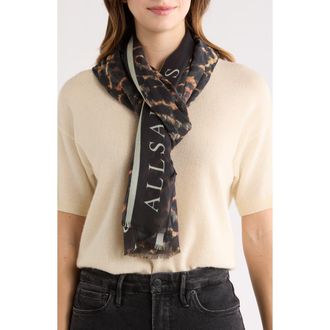AllSaints Pardus Oblong Scarf in White/black at Nordstrom