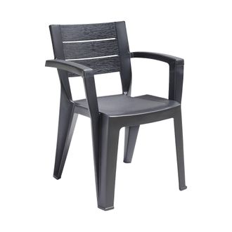 Dmora Sillas De Jard&iacute;n Oberon, Silla De Jardin, Asiento Exterior Multiusos, Banco De Jard&iacute;n, Made In Italy, 60x58 H79 Cm, Antracita - Dmora