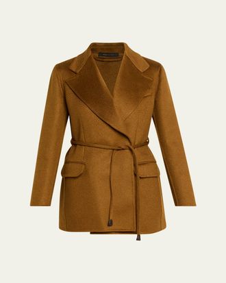 Brioni Tailored Cashmere Wrap Coat