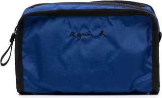 agn&egrave;s b. logo-embroidered ripstop travel bag - unisex - Nylon - One Size - Blue