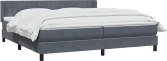vidaXL Cama Box Spring Con Colch&oacute;n Terciopelo Gris Oscuro 180x210 Cm Vidaxl