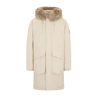 Moose Knuckles Parkas, male, Beige, Size: XL Dawson Shearling Trim Parka