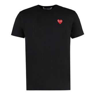 Comme Des Garçons T-Shirts, female, Black, XL, Red Heart T-Shirt