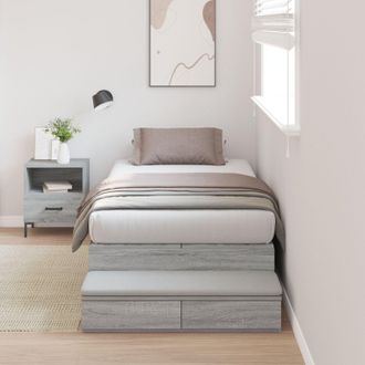 Berkfield Home Storage Bed Frame Grey Sonoma 80x200 cm