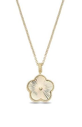 Eye Candy Los Angeles Isabelle Flower Pendant Necklace in Gold at Nordstrom Rack