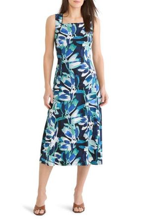 Nic+Zoe Giverny Knit Blanche Midi Dress in Green Multi at Nordstrom, Size Xx-Large