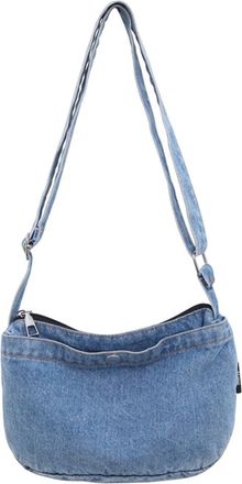 Generic Women Small Crossbody Bag with Zipper Shoulder Bags Adjustable Straps Shoulder Purse Soft Messenger Bag Casual Vintage Tote Bag Cowboy Bags (Light Blu