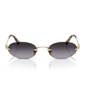Miu Miu Sunglasses Mua54 S Zvn5 D1 Pale Gold/Smoky Grey Women