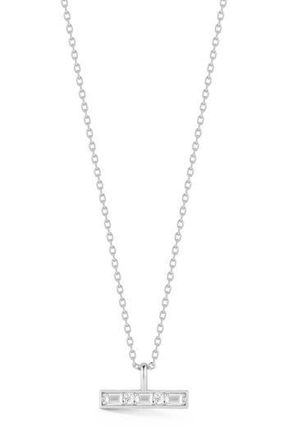 Glaze Jewelry Cubic Zirconia Bar Pendant Necklace in Silver at Nordstrom Rack