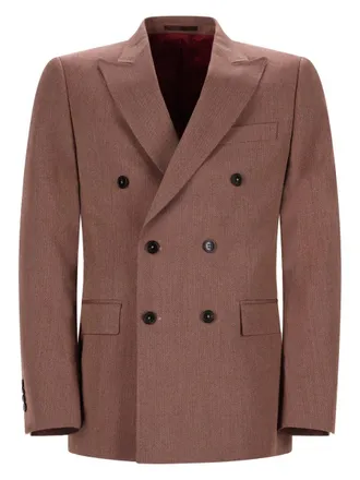Dr&ocirc;le de Monsieur Double-Breasted Wool-Blend Blazer - Brown