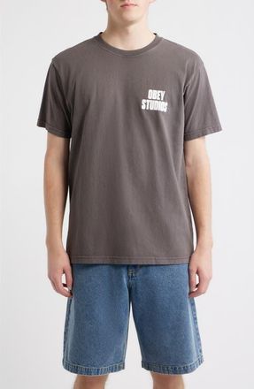Obey Stamped Graphic T-Shirt in Pigment Dusty Black at Nordstrom, Size X-Large