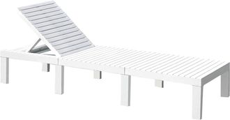Dmora Tumbona Dazzol, Tumbona De Jard&iacute;n Ajustable, Cuna Exterior, 100% Made In Italy, 195x65h78 Cm, Blanco - Dmora