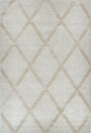 Nazar Rugs Alfombra de sal&oacute;n con motivo de rombos crema 200x290