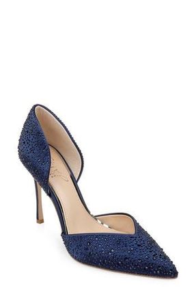 Badgley Mischka Grace dOrsay Pointed Toe Pump in Navy at Nordstrom Rack, Size 7