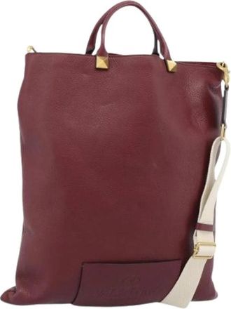 Valentino Pre-owned Vintage Tote Bag - Dames - Vintage Shopper - Rood - ONE Size - Leer - Vintage