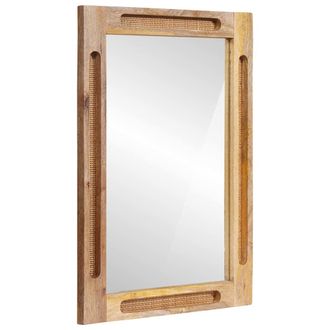 vidaXL Espejo De Ba&ntilde;o Marr&oacute;n 50 X 2,5 X 70 Cm Madera De Mango Maciza Vidaxl