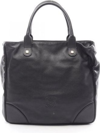 Loewe Black Leather Handbag Tote Bag (Pre-Owned)
