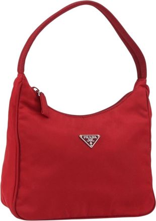 Prada Hobo Tessuto Red Nylon Handbag (Pre-Owned)