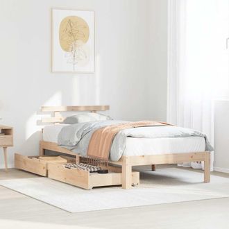 Berkfield Home Bed Frame with Drawers without Mattress 75x190 cm Small Single in Brown