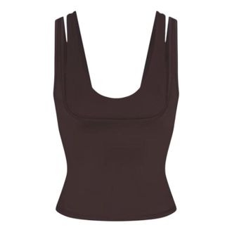 Nike (WMNS) Nike x SKIMS Matte Double-Strap Scoop Tank Top Dark Sepia TPTNK10540W-DSP