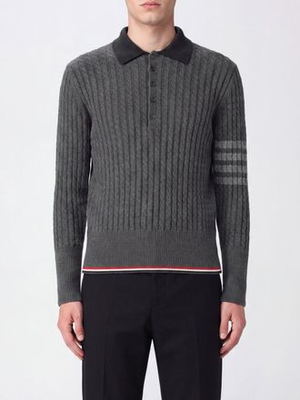 Thom Browne Polo a maniche lunghe in lana vergine slim fit con dettaglio 4-Bar