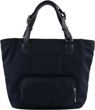 Pourchet Tassen, Dames, Blauw, ONE Size, Leer, Petit Cabas Escale