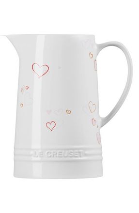 LE CREUSET Mon Coeur 1.6-Quart Signature Stoneware Pitcher in White at Nordstrom