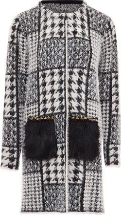 Faina Vest Dames wol wit zwart