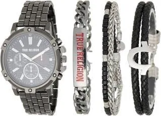 True Religion Chronograph Bracelet Watch, 45mm in Gunmetal at Nordstrom Rack