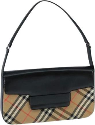 Burberry Pre-owned Shoulder Bags, female, Beige, Size: ONE SIZE Pre-owned Canvas Shoulder Bag