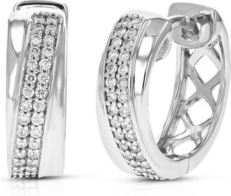 Vir Jewels 1/4 cttw Round Lab Grown Diamond Hoop Earrings in.925 Sterling Silver Prong Set 2/5 Inch